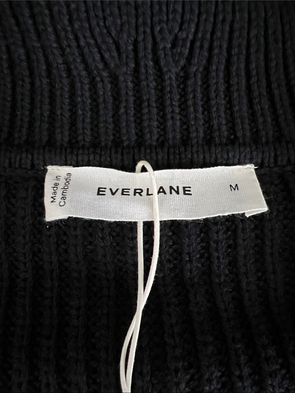 New Everlane THE FULL-ZIP SWEATER IN EVERYDAY COTTON Black Size M - Picture 5 of 12